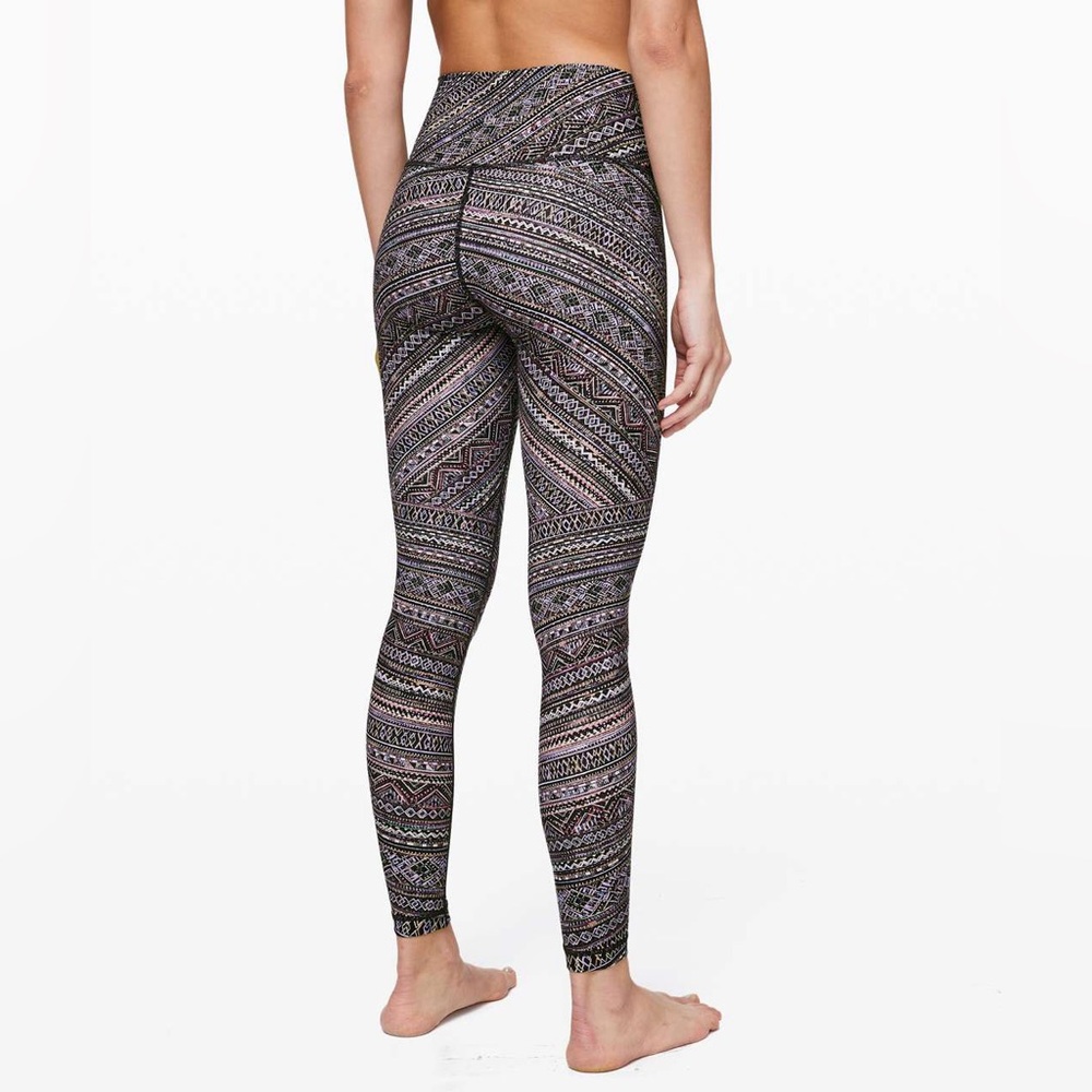 Lululemon Wunder Under High Rise Tight Engineered 28”Tribal Size 8